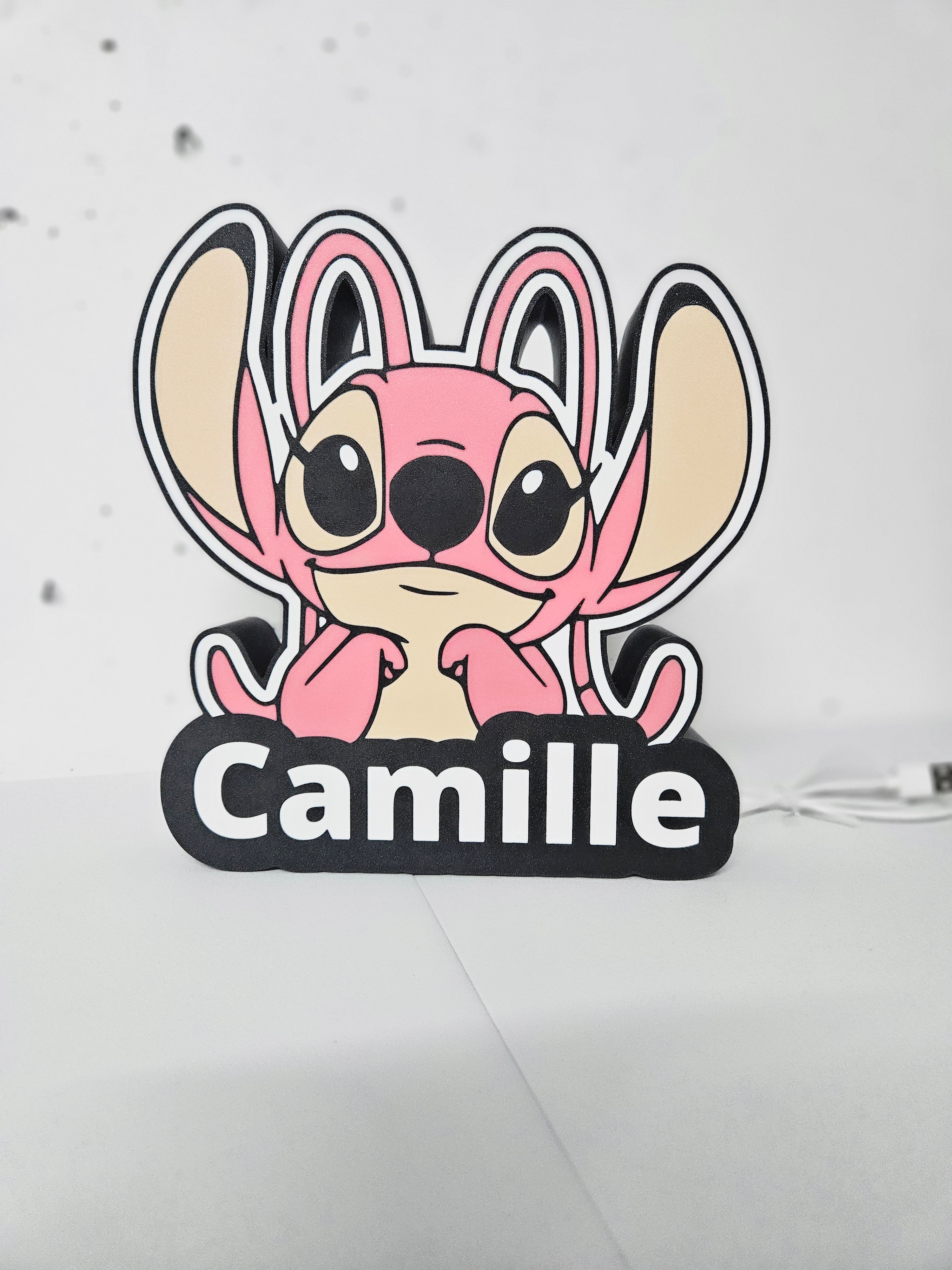 Lampe Personnalisée Angel (Disney) - Veilleuse Prénom Sur Mesure 3D