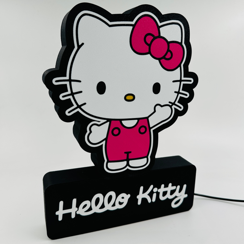 Veilleuse Hello Kitty Multicolore Personnalisable - Déco Chambre Enfant 3D