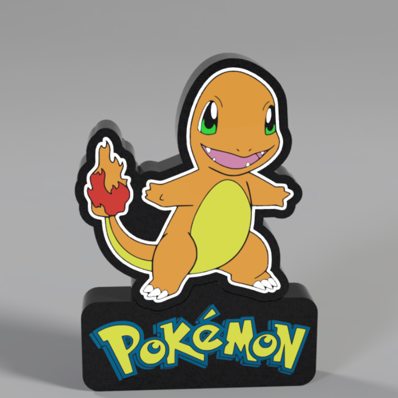 Lampe 3D Salamèche Personnalisée – Prénom au Choix & LED RGB