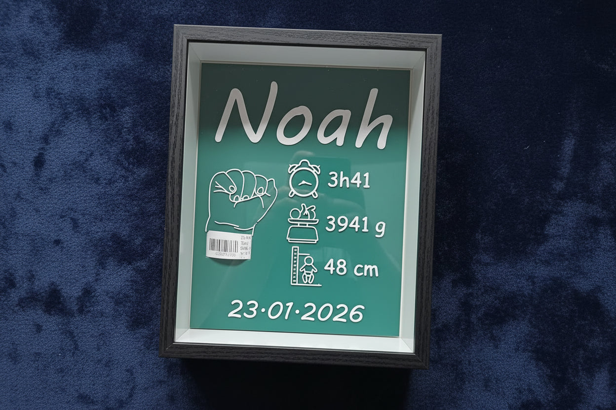 Cadre Naissance 3D Personnalisé