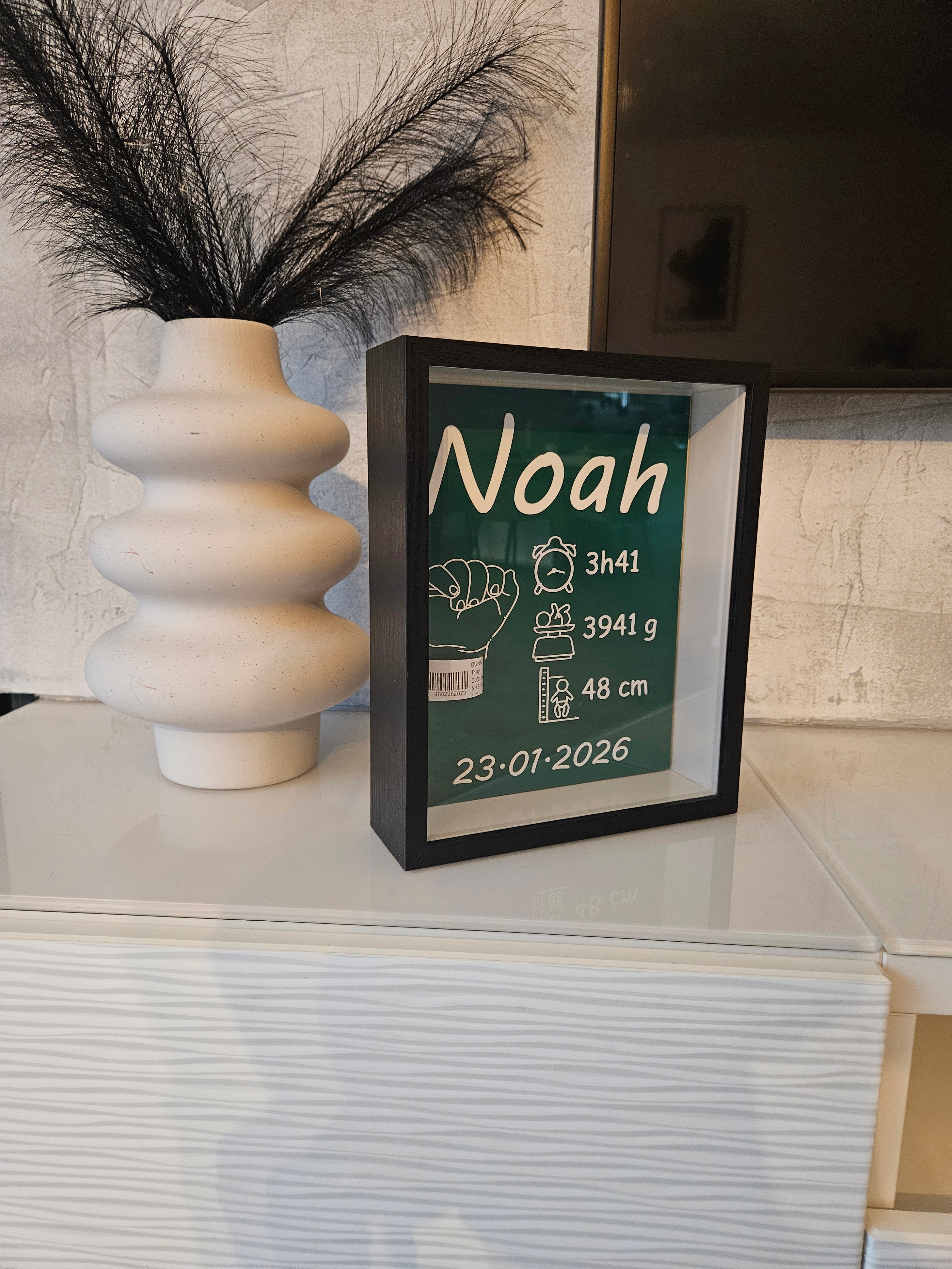 Cadre Naissance 3D Personnalisé