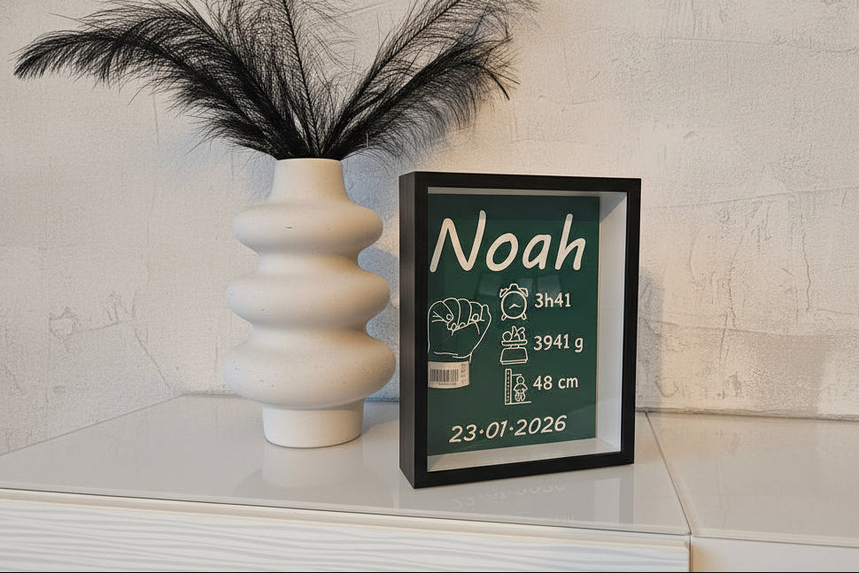 Cadre Naissance 3D Personnalisé