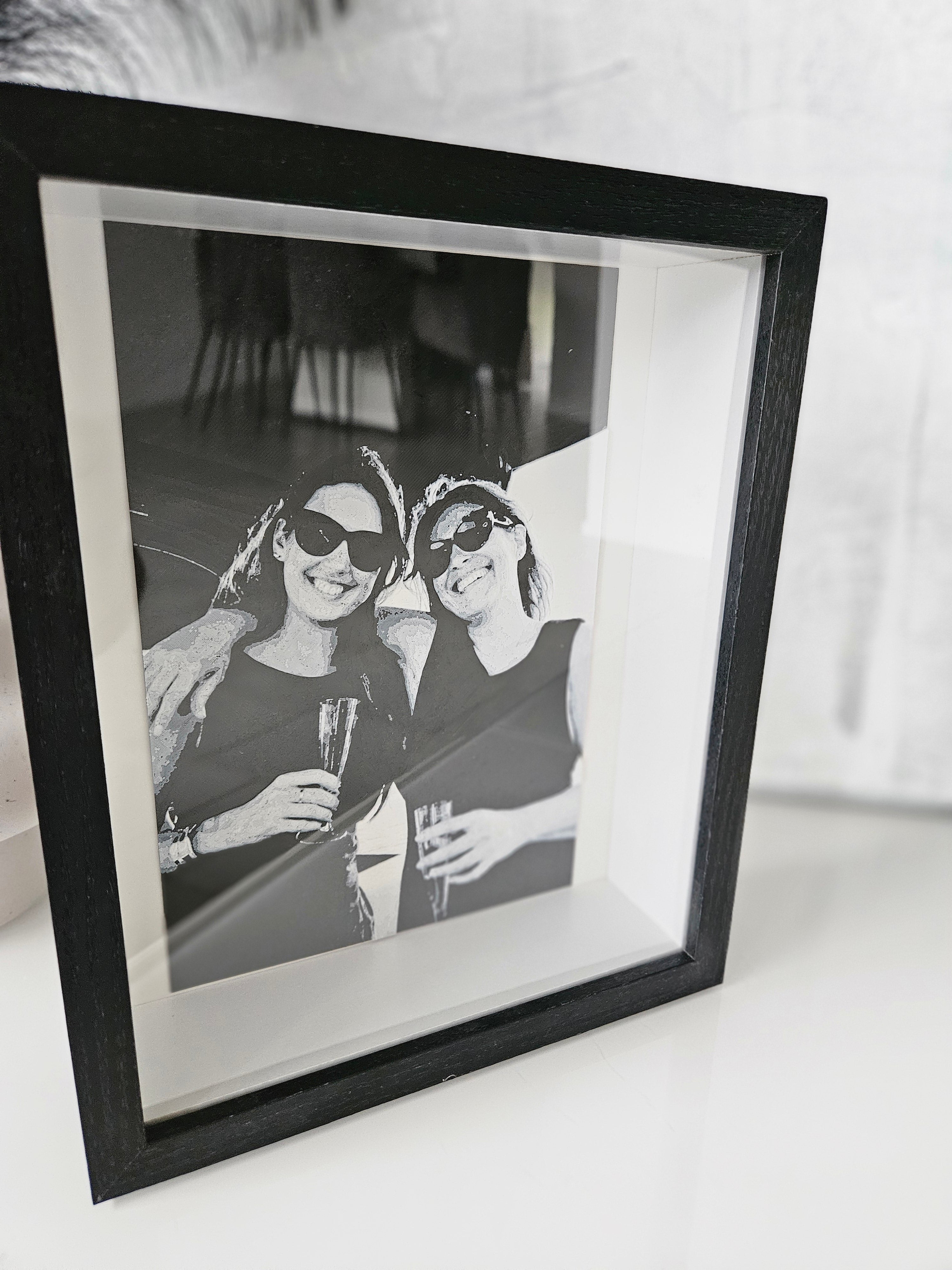 Photo Sculptée en Relief – Cadre de Luxe "Floating Box" Personnalisable